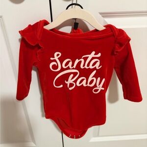 PatPat Festive Red Santa Baby Bodysuit